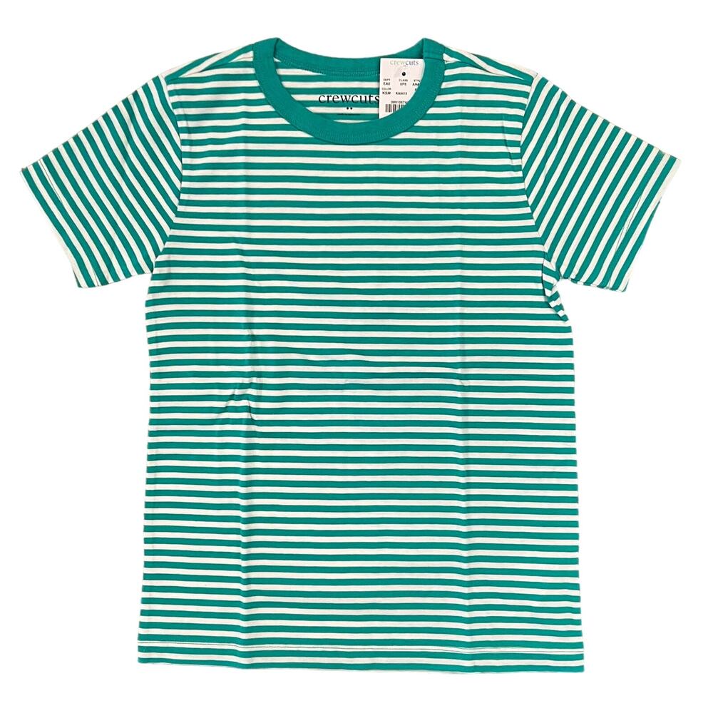 NWT J. Crew Boys' Mint Green and White Stripe T-Shirt -